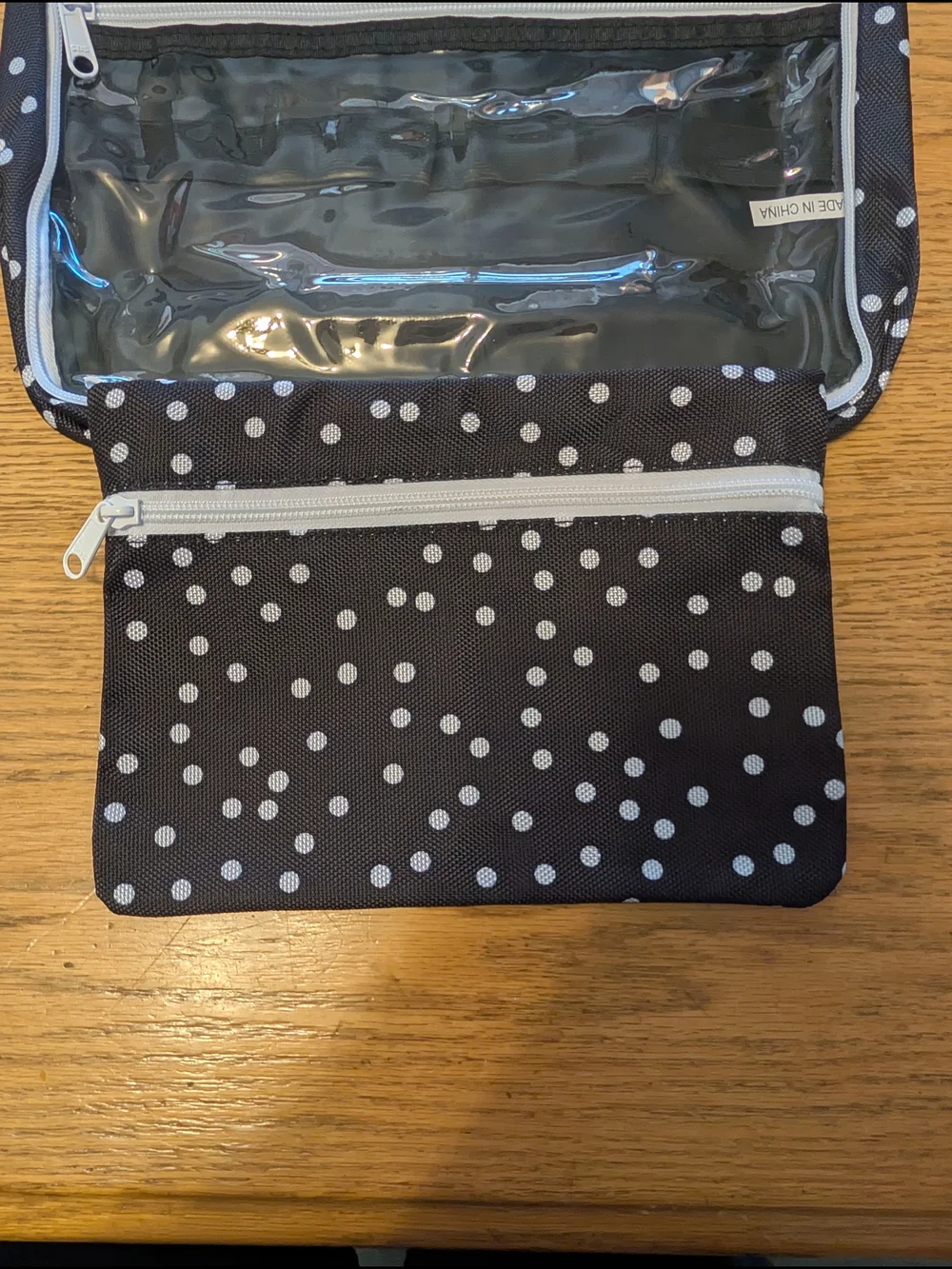 Bang & Carsten Large Hanging Travel Makeup Bag Folding Zipper Pockets, Black